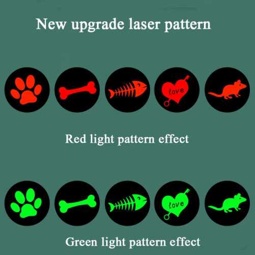 Rechargeable projector cat-teasing flashlight with multiple patterns, stainless steel pet toy flashlight (red light) 2