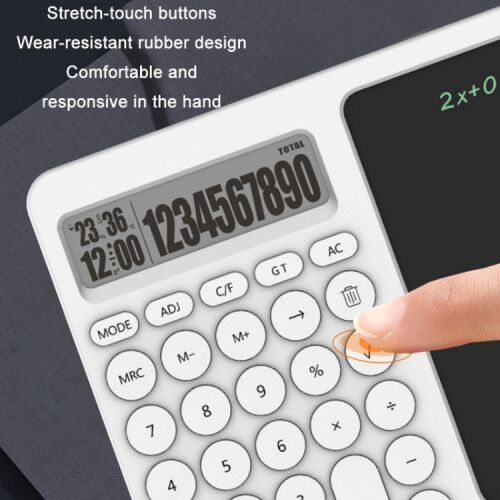 Office Calculator LCD Handwriting Board With Stand(White) 2