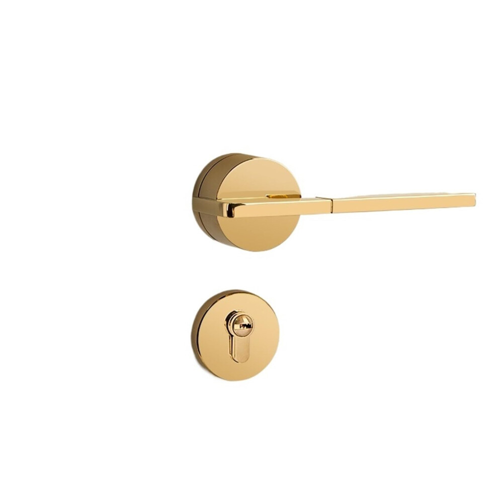 Modern Silent Door Handle Lock For Wooden Bedroom Doors, Luxury Pvd Finish With Leather Grip 9330225544340
