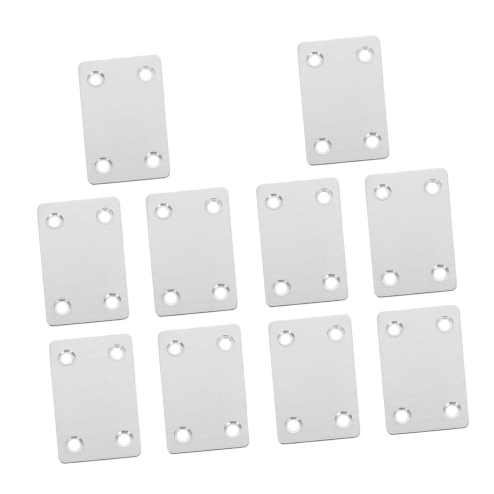10Pcs Stainless Steel Flat Mending Plates For Wood Furniture Durable Straight Brackets For Secure Joint Reinforcement 9073542206804