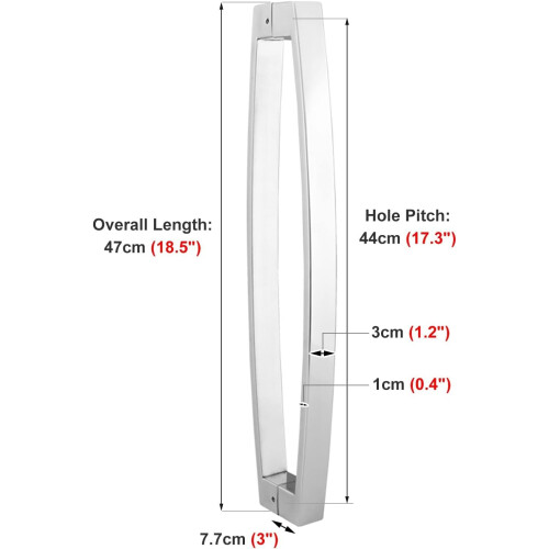 Stainless Steel Barn Door Handle RustProof Modern Front Door Pull Handle for Indoor Outdoor Use Silver 2
