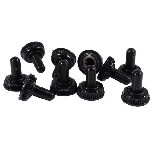 10 x Waterproof Toggle Switch Boot Cap Black Rubber Cover 6mm Diameter MSPHX