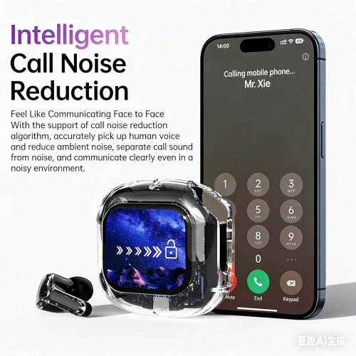 Wireless Bluetooth Earbuds, ENC Noise Cancelling, Touch Control & Long Battery 1