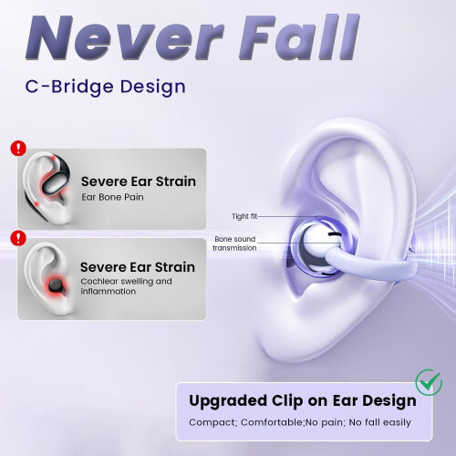 Open Ear Clip Headphones Bluetooth Wireless Earbuds 2