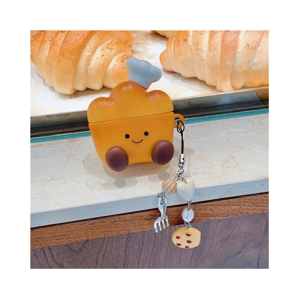 Silicone Airpods Case With Chain Charm 3D Cartoon Food Design 8583307383264