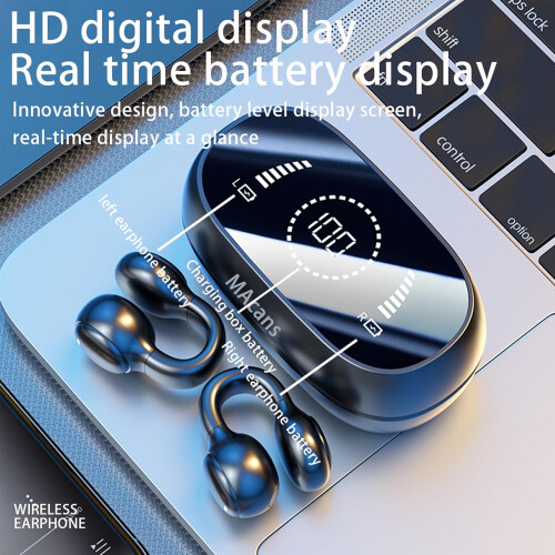 Open-Ear Bone Conduction Bluetooth 5.3 Earbuds with LED Display 2
