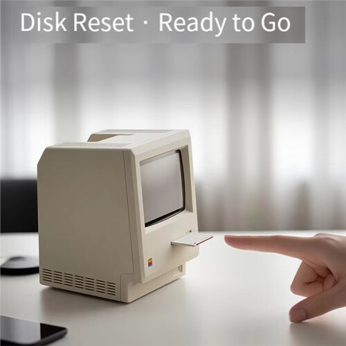 For Maclock Retro Clock Creativity Alarm Clock Student Specific Wake  Artifact Desktop Decor PC Keyboard W/Night Light 2