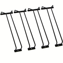 (Black*4, 5.08cm Deep X 10.92cm Wide X 35.56cm High) Metal Hanging Wine Glass Rack, Durable Under Cupboard Goblet Display Holder