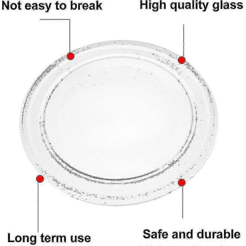 24.5cm Flat Bottom Microwave Glass Plate Replacement for Turntable 9.6 Inches MSPHX 2