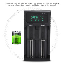 Lii S2 5V2A Dual Slot Charger 11.8x6.2x3cm Black