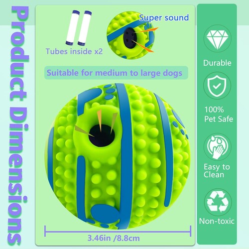3.46" Squeaky Ball for Dogs Interactive Toy for Exercise & Training 2