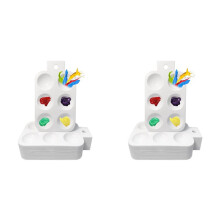 Bandeja de Pintura de 48 Piezas, Bandeja de Pintura de Plástico con Orificios para Colgar, 6 Paletas de Acuarela Rectangulares para