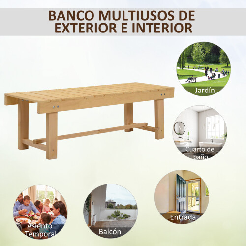 Outsunny Banco de Jardín Marrón 110 x 38 x 35 cm 2