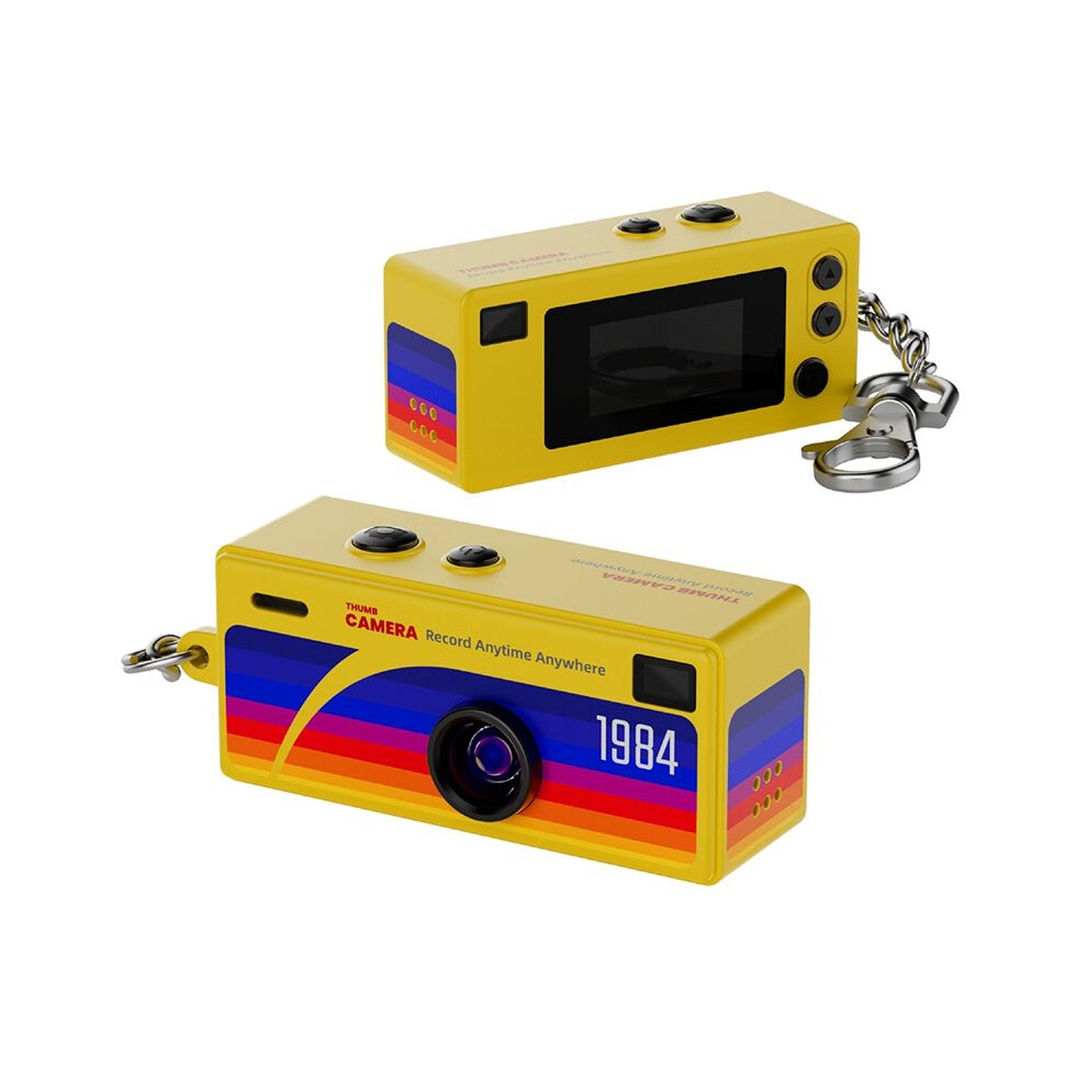 Thumb Camera Backpack Charm Take Photos And Upload Perfect 1080P Hd With 0.96Inch Screen Yellow 6032189802858