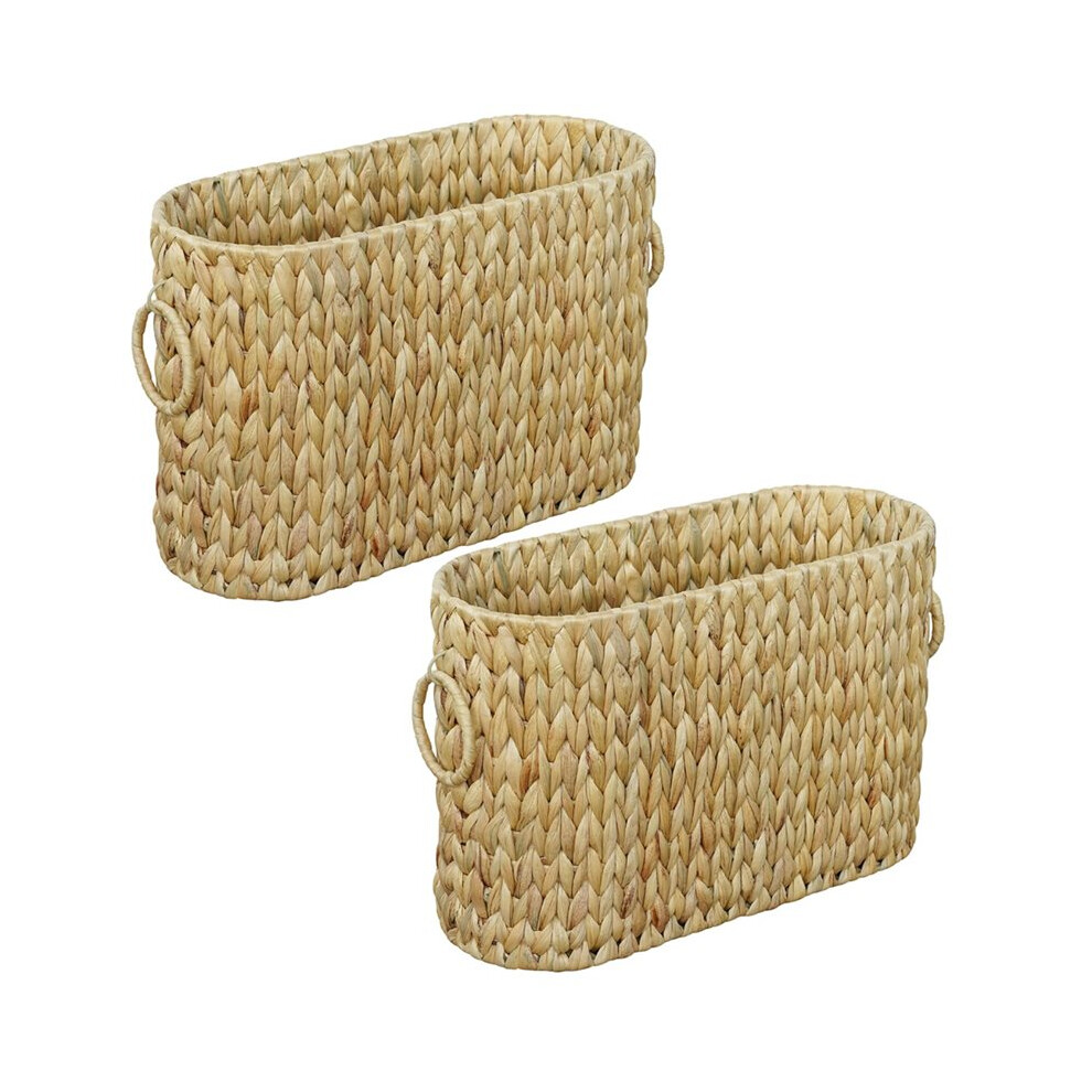 2 Pcs Straw Woven Storage Basket, Handmade Woven Storage Basket, Simple Desktop Snack Storage Basket Tauoh