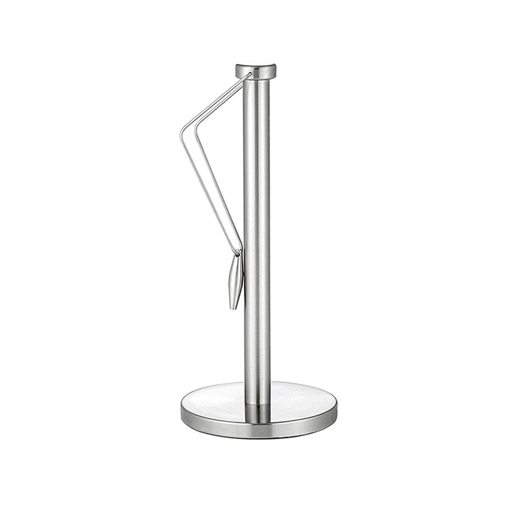 Stainless Steel Vertical Paper Towel Holder Stand For Home Kitchen Countertop Living Room Napkins Paper Roll Holder 6031891349583