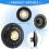 Round Doorbell Push Button, Metal Black Wired Lighted  LED Doorbell Button Replacement Solid Iron Door Bell Warm White 3