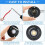 Round Doorbell Push Button, Metal Black Wired Lighted  LED Doorbell Button Replacement Solid Iron Door Bell Warm White 7