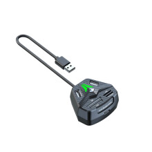 2  USB 2.0 HUB Type C Docking Station 5Gbps High Speed Transmission Splitter Adapter for Laptop Hard Drive Black