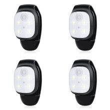 4X Outdoor Night Clip na Running Lights Odblaskowa Ładowalna Lampka LED na USB Sprzęt do Biegania Światło Bezpieczeństwa Akcesoria do Biegania