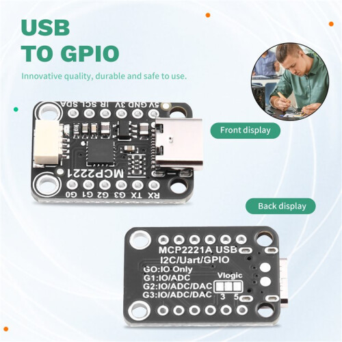ADC Analog to Digital Converter MCP2221A USB to GPIO ADC for I2C Interface Converter Module 2