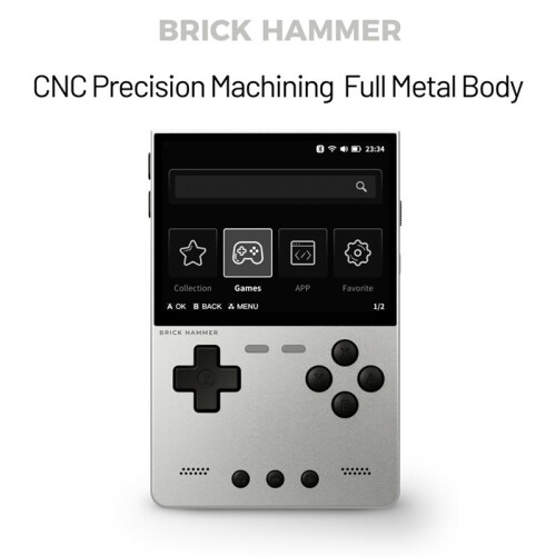 For TRIMUI BRICK Hammer Retro Video Game Console 3.2 Inch 1024x768 IPS Screen Open Source Handheld GamePad Silver 2