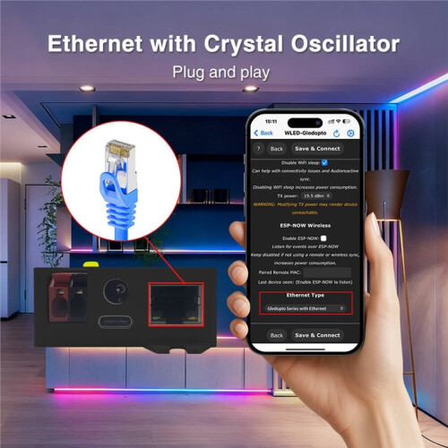 GLEDOPTO ESP32 WLED LED Strip Light Controller with 4 Outputs Ethernet Micr UART  Saving Relay 20A Pluggable Fuse White 2