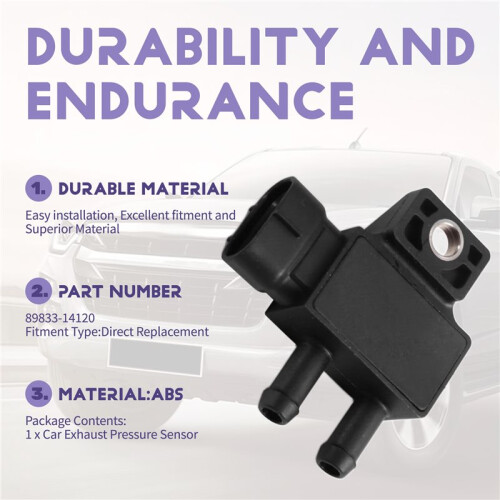 89833-14120 Uitlaatgasdruksensor voor  D-MAX MU-X 2012-2020 DPF-Differentiaaldruksensor 2