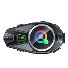Intercom Bluetooth 5.3 intelligent pour moto Q68-MAX, écran LCD couleur 1,45", portée de 500 m (groupe de 2 motards), étanchéité IPX6,