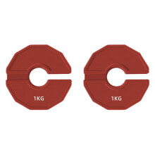 2 Stuks Gym Micro-Type Platen Halter Fractionele Gewichtsplaat Rubberen Fractionele Gewichtsplaten Add- Verandering Rood 1KG