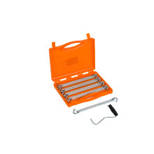 Vango Anchor Heavy Duty Steel Tent Pegs Set with Carry Case for Camping Hard Ground with Peg Extractor, 20x23cm