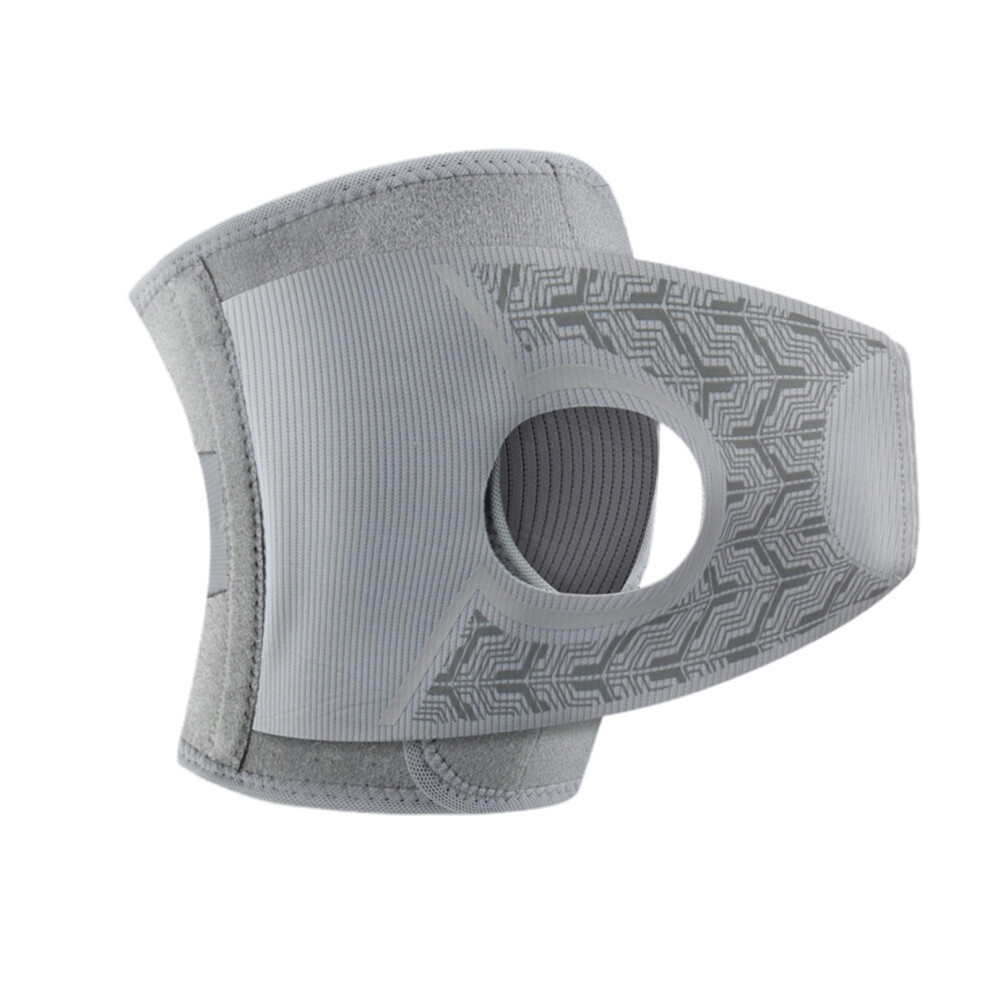 Gray Shock Absorption Knee Brace With Metal Spring-M Left Foot