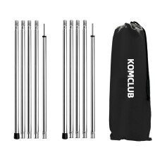 KOMCLUB Tarp Poles Adjustable Tent Pole Stainless Steel Lightweight Collapsible Camping Poles for Trap Canopy Awning Shelter Sun Sails 78 Inch Set of