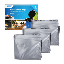 Camco 41546 Seat with Lid with Leak Proof Waste Bags-Transforms Standard 5 Gal. Buckets Into a Portable Toilet, for Camping, Hiking and Hunting and