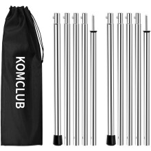 KOMCLUB Adjustable Tarp Poles Camping Tent Poles Stainless Steel Lightweight Tent Poles for Trap Sun Sails Canopy Awning Shelter Backpacking Hiking 78