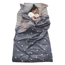 TRIWONDER Cotton Sleeping Bag Liner for Adults Lightweight Travel Sheet & Sleep Sack for Camping, Backpacking, Hostels and Hotels (Grey, S - 80 x 230