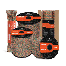 Abma Cord Paracord 4mm 15m 100% Nylon Rope 9 Strands Type III Parachute Cord for DIY, Camping, Survival, Outdoor - Max. 280kg - Blitz