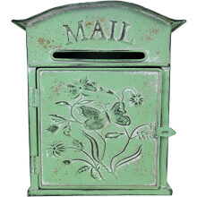 Vintage Wall Mounted Mailbox Outdoor Metal Farmhouse Style Weather Resistant Rustic Silver