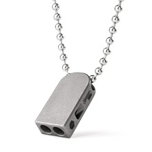 KeyUnity Titanium Emergency Whistle,EDC Loud Signal Two Tubes Whistle for Key Chain 120dB for Outdoor Camping,Hiking & Training (Silver KA25M)