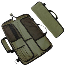 Chef Knife Roll Bag Case (12 Pockets),Heavy Duty Waxed Canvas Chef Knife Roll Bag Storage with Handle,Knife Carrying Case Multi-function Knife Tool