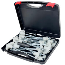 20PCS Screw in Tent Stakes, Glow in The Dark Heavy Duty Steel Tent Pegs with a Hex Head Adapter, a Pull Hook and a Convenient Carry Case
