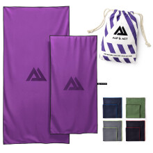 ALP & ACT Microfibre Towel Set of 2-100% Recycled - SUPER LIGHTWEIGHT & Quick Dry - 150x70 cm + 100x50 cm - Extra Compact for Travel, Camping, Holiday