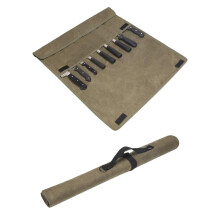 TUYU Chef's Knife Roll Bag 12OZ, Heavy Duty Waxed Canvas Chef Knife Roll with 9 Slots, Portable Knife Bag Cultery Storage Hold Knife Tools Up to 29",