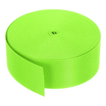 sourcing map Flat Nylon Webbing Strap 2 Inch 25 Yards Polypropylene Webbing Fluorescent Green for Backpack, Luggage-rack, Outdoor Climbing, DIY Craft