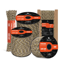 Abma Cord Paracord 4mm 10m 100% Nylon Rope 9 Strands Type III Parachute Cord for DIY, Camping, Survival, Outdoor - Max. 280kg - Woodland Camo