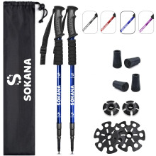 SOKANA Walking Poles 2 Pack Folding Walking Sticks for Men and Women | Lightweight Trekking Poles with Quick Lock System for Hiking Climbing Camping -