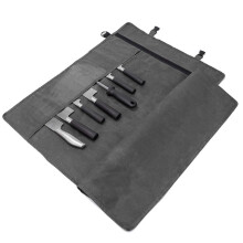 YWYHHM Chefs Knife Roll Bag,12OZ Waxed Canvas Knife Bag,11 Slots Chef Knife Bag,Knife Case Storage Tote,Tool Roll Cutlery Tool Case for Camping