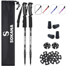 SOKANA Walking Poles 2 Pack Folding Walking Sticks for Men and Women | Lightweight Trekking Poles with Quick Lock System for Hiking Climbing Camping -