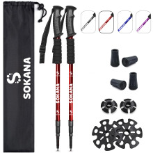 SOKANA Walking Poles 2 Pack Folding Walking Sticks for Men and Women | Lightweight Trekking Poles with Quick Lock System for Hiking Climbing Camping -
