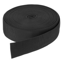 DMiotech 25 Yard x 2 Inch Width Nylon Webbing Strap Poly Flat Webbing Strapping for DIY Craft Backpack Strapping, Sewing, Outdoor Gear Repair, Black